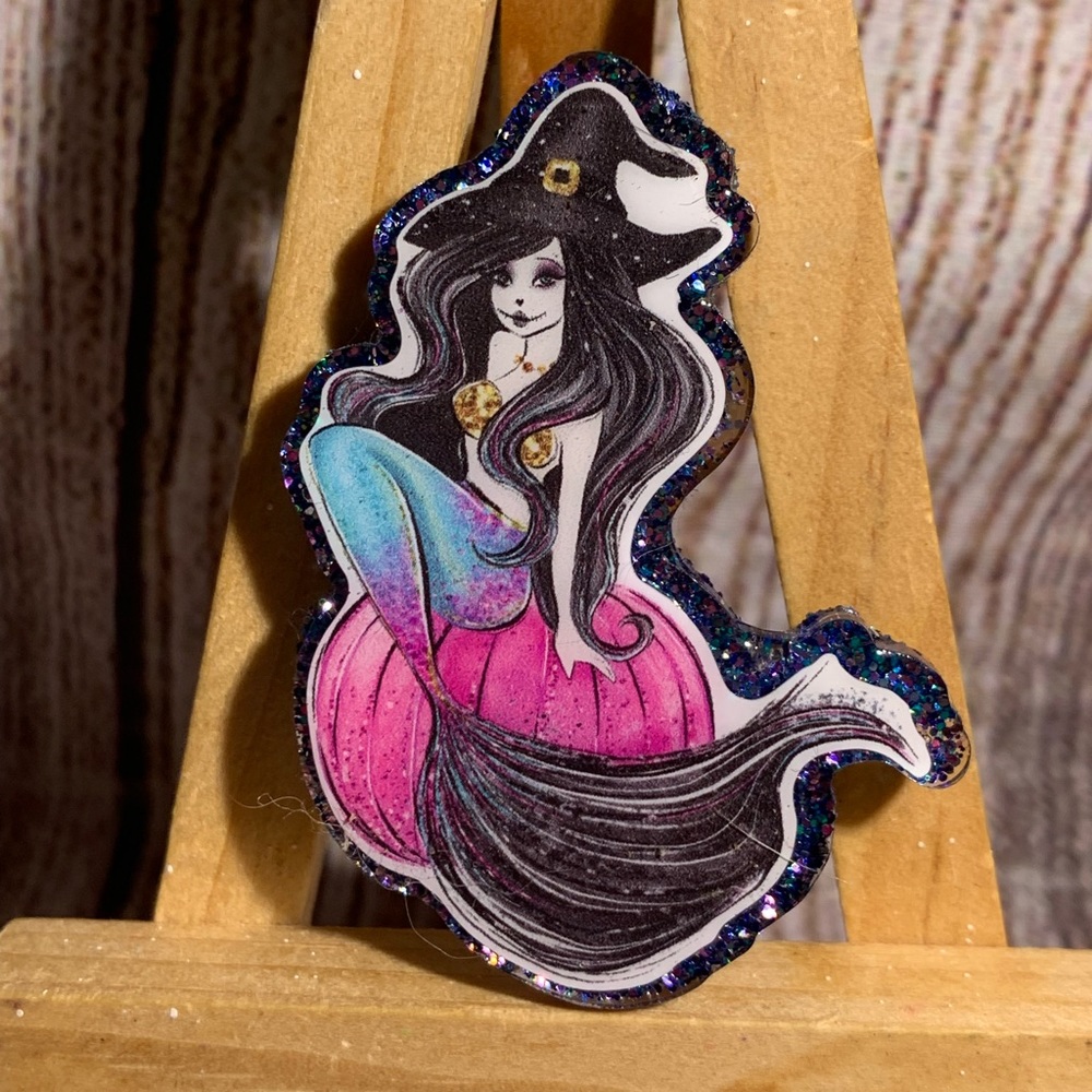 Halloween Witch Mermaid Magnet